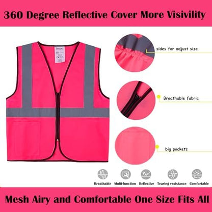 Pink Safety Vests 10 Pack - Image 4