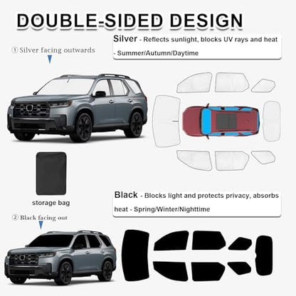 KMF 8pcs Thicken Sun Shades for Honda Pilot 2025 2026 Accessories, Full Car - Image 4