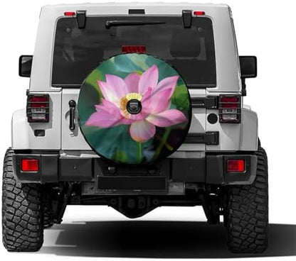 Pink Lotus Flower Blooms Spare Tire Cover by Foruidea