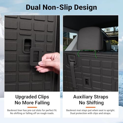 powoq Cargo Mat with Backrest Mats Compatible with 2023-2026 Honda Pilot - Image 5