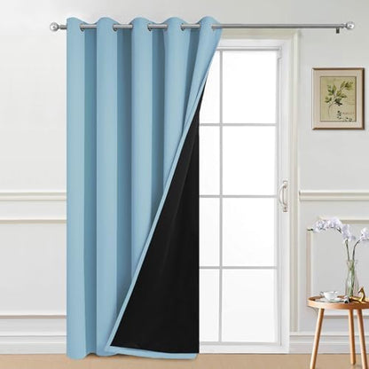Yakamok Sky Blue Blackout Patio Door Curtain Panels W70 x L84, 1 Panel by Yakamok