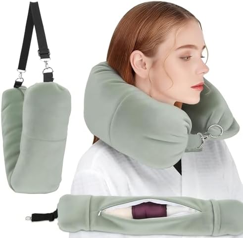 Stuffable Neck Pillow for Travel, Packable Neck Pillow by NK+HealthCare