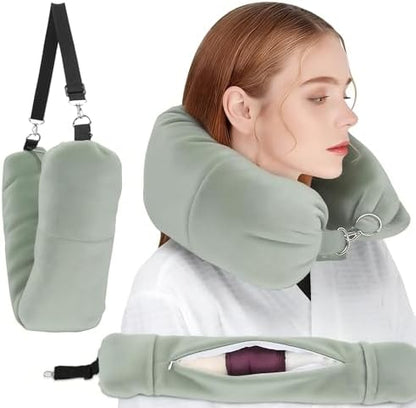 Stuffable Neck Pillow for Travel, Packable Neck Pillow by NK+HealthCare