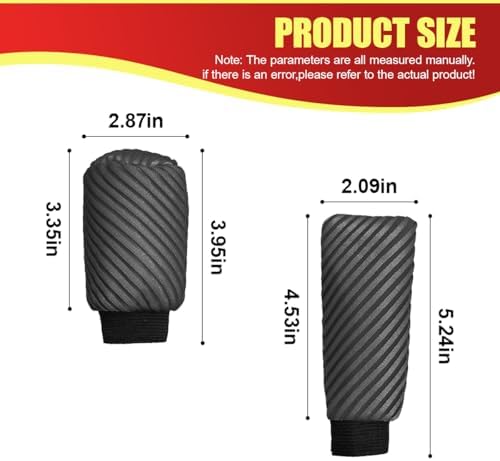 2PCS Car Gear Shift Knob and Handbrake Cover Set, Non-Slip Polyester Stick - Image 2
