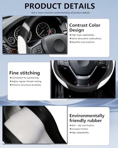 Steering Wheel Cover for Women Leather Universal Steering Wheel Cover for Car - Image 5