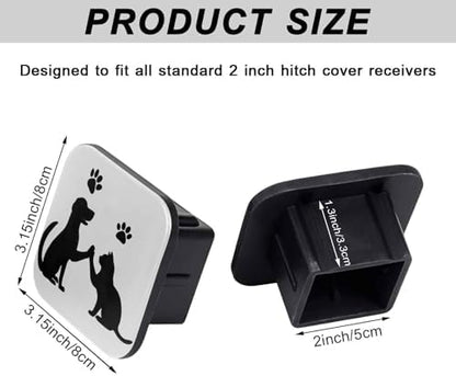 Dog and Cat Love Tow Hitch Covers Heavy Duty Rubber Trailer Hitch Cover 2" - Image 2