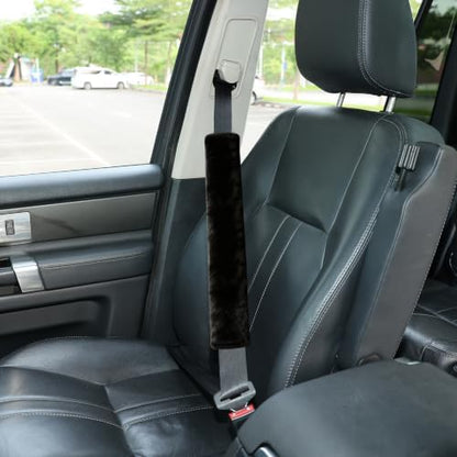 Amooca 15.7in Extra Long Furry Universal Car Seatbelt Cover Shoulder Pad by Amooca