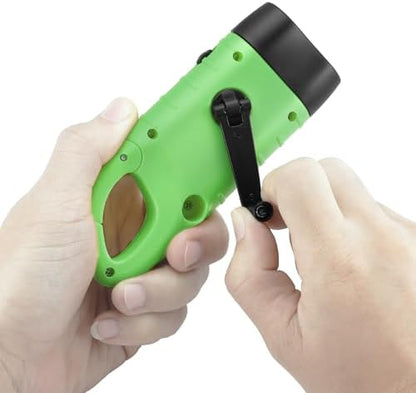 Simpeak 2-Pack Hand Crank Solar Powered LED Flashlight, Emergency Survival - Image 2