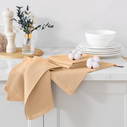 Kitinjoy 100% Cotton Waffle 6-Pack Kitchen Towels - Image 3