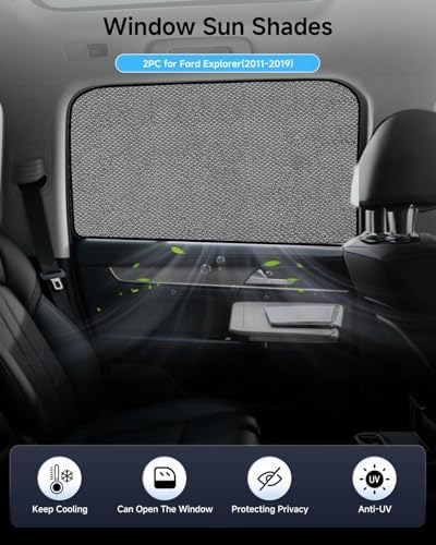 Car Window Shade for Ford Explorer 2011-2019, 2 Pack UV & Glare Protection - Image 2