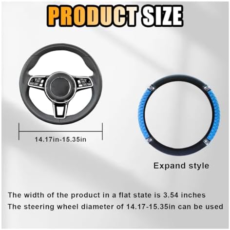 JOYCOURT 15 Inch Bling Soft Leather Car Steering Wheel Cover - Image 2