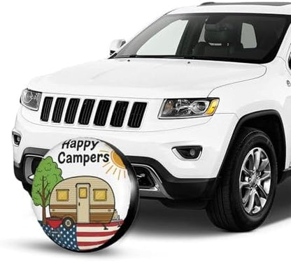 Campers American Flag Spare Tire Cover Wheel Protector Universal Fit - Image 2