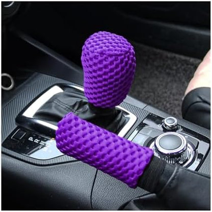 AUCELI 2 Pack Car Gear Shift Knob Cover & Handbrake Cover, Automotive Anti-Slip by AUCELI