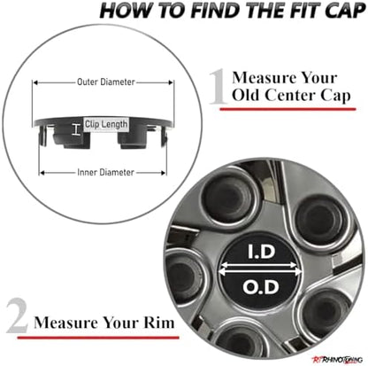 RTRHINOTUNING 4PCS OD:67mm/2.63in Wheel Center Caps Compatible - Image 5