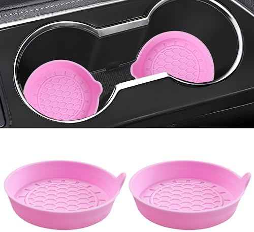 Amooca 2-Pack Spill-Proof Cup Coasters Non-Slip Car Cup Holder Inserts by Amooca