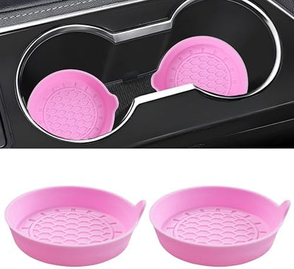 Amooca 2-Pack Spill-Proof Cup Coasters Non-Slip Car Cup Holder Inserts by Amooca