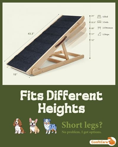 Large Dog Ramp for Bed, Adjustable Wooden Ramp, 200 lbs - Image 5