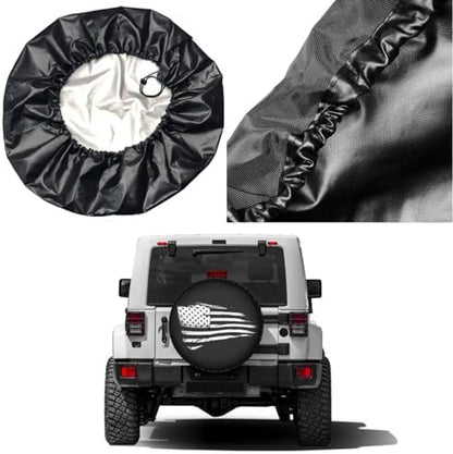 Delerain Spare Tire Cover American Flag Patriotic Wheel Covers Waterproof - Image 5