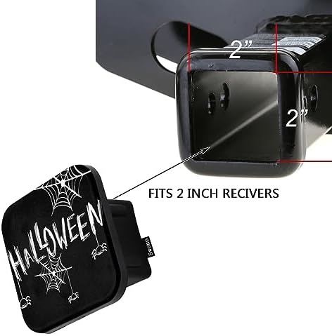 Swono Halloween Hitch Tube Cover 2 Inch, Lettering Halloween Spider Webs - Image 3