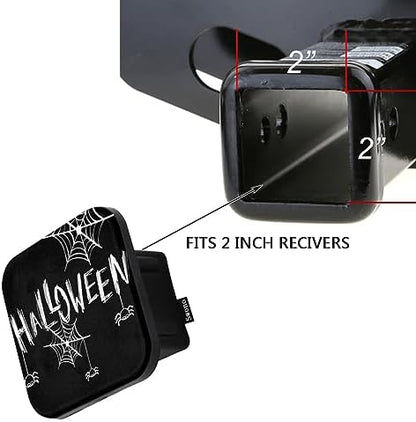 Swono Halloween Hitch Tube Cover 2 Inch, Lettering Halloween Spider Webs - Image 3