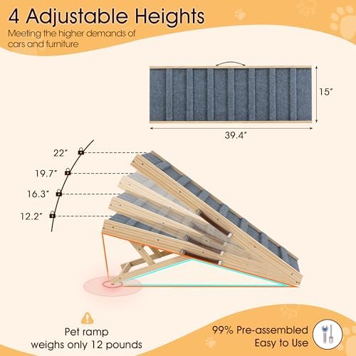 Dog Ramp for Bed, 39.4" Pet Ramp for Small & Large Dogs - Image 5