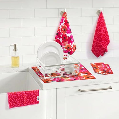 Ritz 6-Piece Poppy & Long Dots Microfiber Dish Cloth Set – Vibrant Watercolor - Image 4
