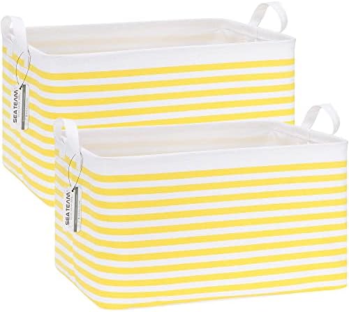 Sea Team Rectangle Open-Top Canvas Storage Basket by SeaTeam