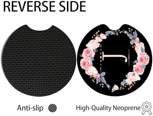 2pcs Letter J Car Coasters, Absorbent Universal neoprener Cup Holder Coasters - Image 4