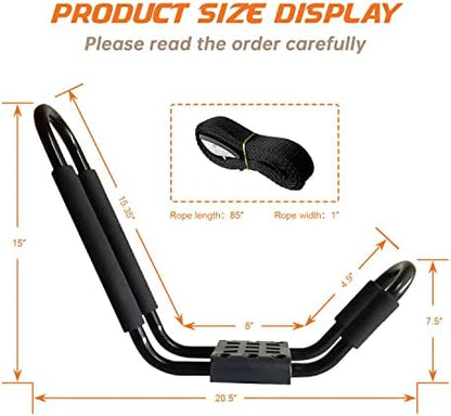 Kayak Roof Rack, 2 Pair J-Bar Roof Rack - Image 3