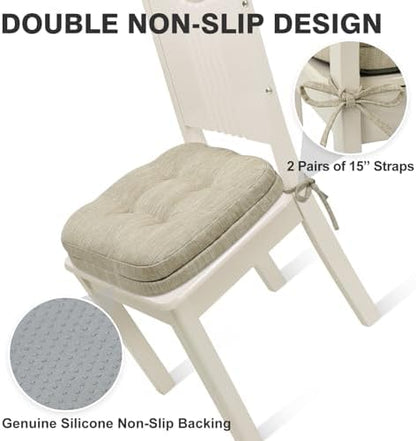 Shinnwa Dining Chair Cushions Set of 4, Dual-Layer Memory Foam Kitchen Chair - Image 5