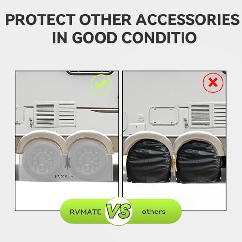 RVMATE RV Tire Covers, Dual Axle Wheel Cover Fits 27"-30" Dia. Tires, 2 Pack - Image 6