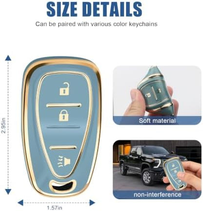 for Chevy Key Fob Cover, 3 Buttons TPU Key Cover - Image 5