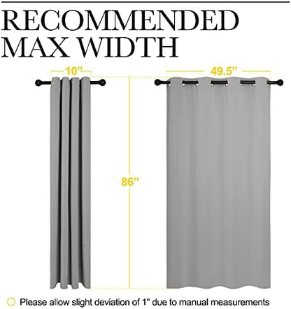 NICETOWN Silver Grey Room Darkening Curtain Panels 86" Long - Image 7