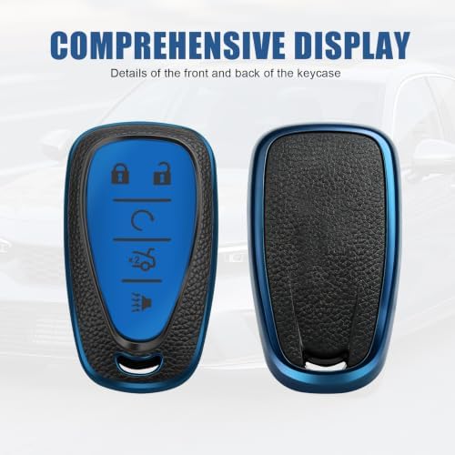 for Chevy Key Fob Cover, 5 Buttons TPU Leather Texture Key Cover - Image 4
