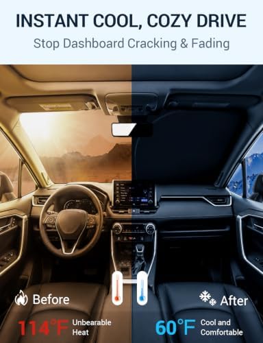 Proadsy Custom Fit 2014-2017 Honda Accord Windshield Sun Shade, Blocks Heat - Image 3