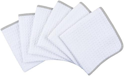KinHwa Waffle Microfiber Dish Cloths White Kitchen Towels, Cleaning Cloth - Image 4
