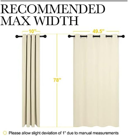 NICETOWN Beige Room Darkening Curtains 78" Long - Image 7