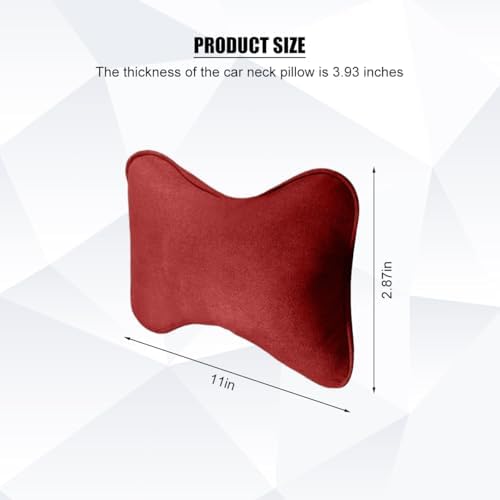 Car Headrest Pillow, Suede Soft Comfortable Breathable Vehicle Seat Neck - Image 2