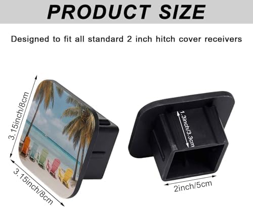 2 Inch Hawaiian Beach Chairs Trailer Hitch Cover Rubber Receiver Tube Plug Cap - Image 2