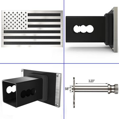 Synrroe 2" Heavy Duty Stainless Steel Flag Hitch Cover, Car Wash Safe - Image 3