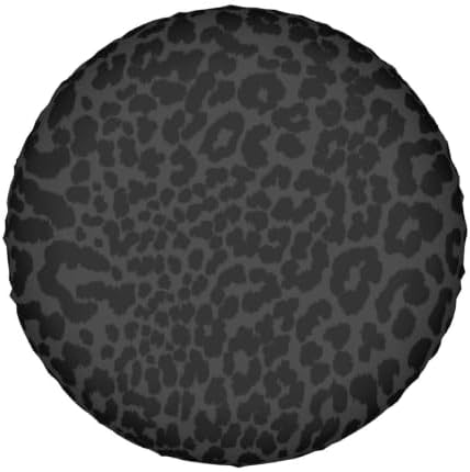 14 Inch Black Leopard Print PVC Leather Spare Tire Cover - Image 7