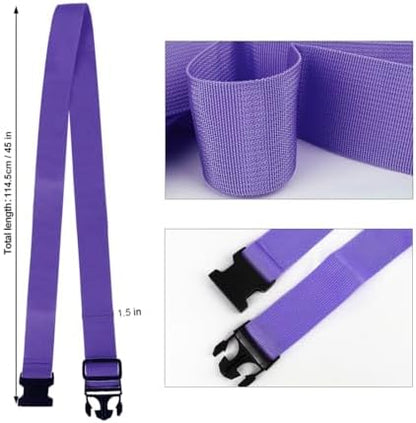 Luggage Straps for Suitcases, Travel Belt Multiple Connector, 2 Pack Purple - Image 2