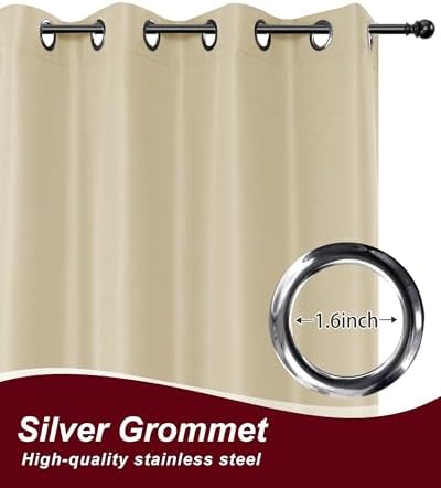Grommet Outdoor Curtains for Patio Waterproof 8 Pcs 54x84 In Cream - Image 2