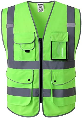 JKSafety Safety Vest for Men Women Reflective Hi Vis JK150 Green 5XL by JKSafety
