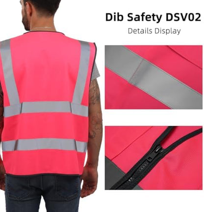 Dib Safety Hi Vis Reflective Safety Vest - Image 3