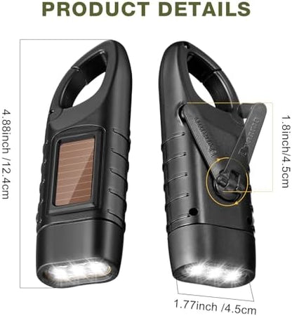 Mudder 4 Pack Hand Crank Solar Flashlight LED Emergency - Image 2