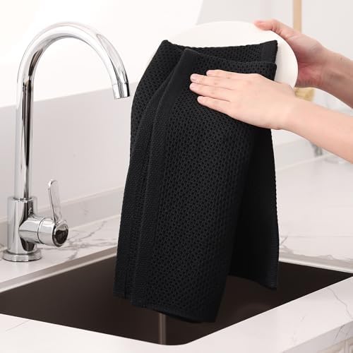 Homaxy 100% Cotton Oversized Waffle Weave Kitchen Towels 6-Pack - Image 4