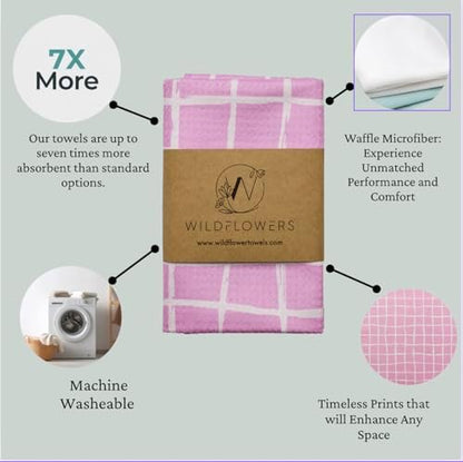 Flourish Wildflowers Microfiber Kitchen Towels | Waffle Fabric Tea Towel| Super - Image 2