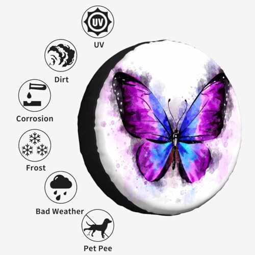 Butterfly Spare Tire Cover for RV Trailer Watercolor Animal Bird Magical Fatasy - Image 4