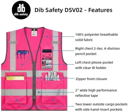 Dib Safety Hi Vis Reflective Safety Vest - Image 4